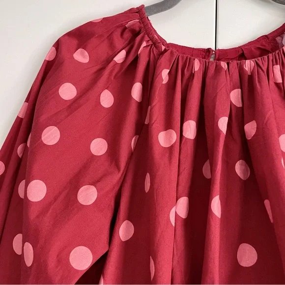 Anthropologie Maeve Poplin Bubble Up Blouse In Red Polka Dot Size XS NWT - Picture 10 of 12